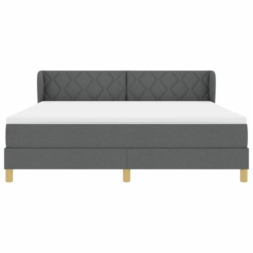 Box Spring Krevet s Madracem - Tamno Siva, 180x200 cm, Tkanina Cijena