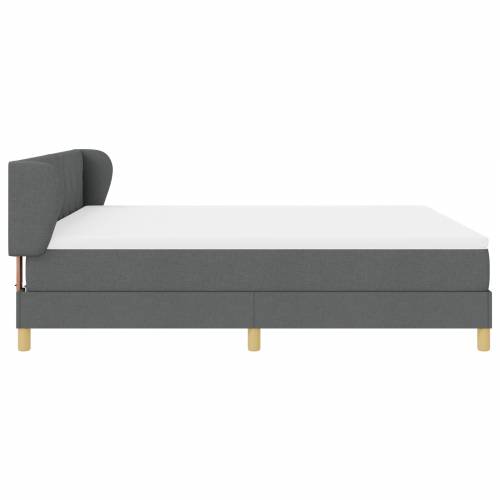 Box Spring Krevet s Madracem - Tamno Siva, 180x200 cm, Tkanina Cijena