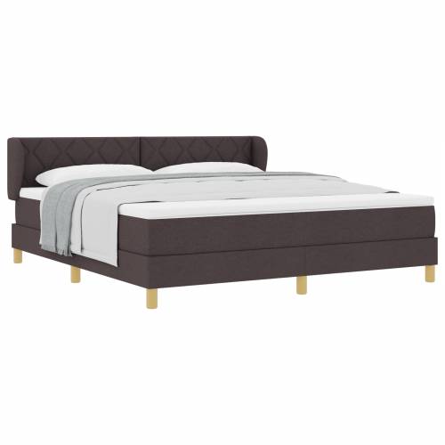 Box Spring Krevet s Madracem - Tamnosmeđi, 180x200 cm, Tkanina Cijena