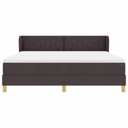 Box Spring Krevet s Madracem - Tamnosmeđi, 180x200 cm, Tkanina Cijena