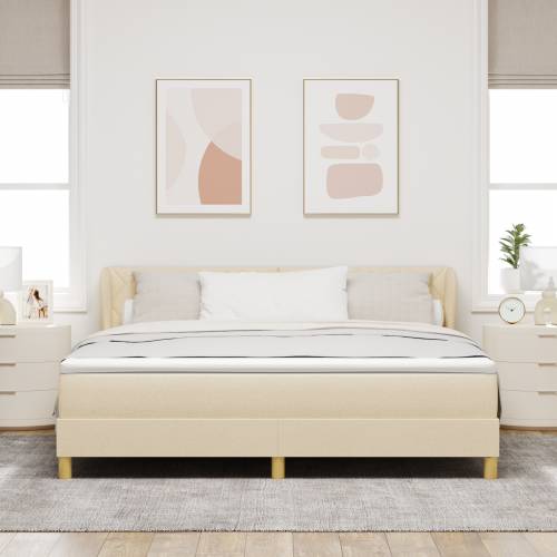 Krevet s podlogom i madracem - Krem - 180x200 cm - Tkanina Cijena