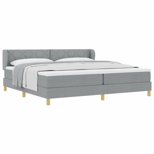 Box Spring Krevet s Madracem - Svjetlosiva - 200x200 cm - Tkanina Cijena