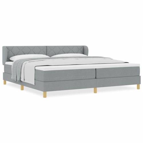 Box Spring Krevet s Madracem - Svjetlosiva - 200x200 cm - Tkanina Cijena