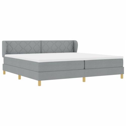 Box Spring Krevet s Madracem - Svjetlosiva - 200x200 cm - Tkanina Cijena