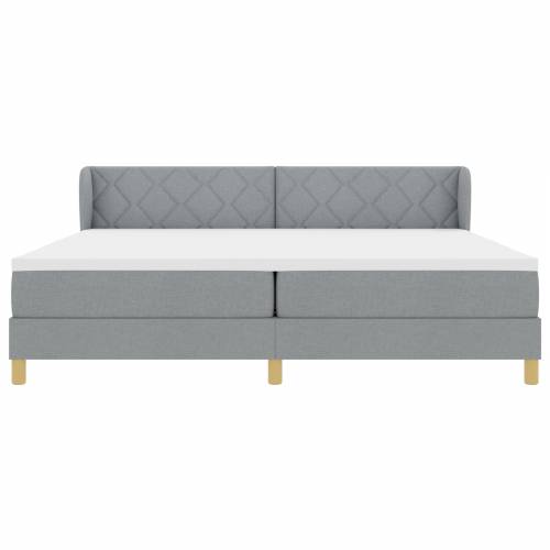 Box Spring Krevet s Madracem - Svjetlosiva - 200x200 cm - Tkanina Cijena