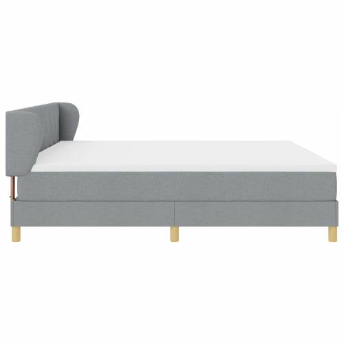 Box Spring Krevet s Madracem - Svjetlosiva - 200x200 cm - Tkanina Cijena