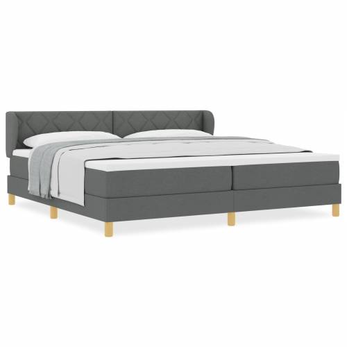 Kutna krevet s madracem tamno siva 200x200 cm tkanina Cijena
