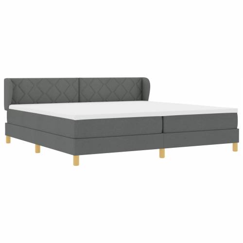 Kutna krevet s madracem tamno siva 200x200 cm tkanina Cijena