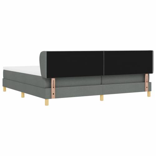 Kutna krevet s madracem tamno siva 200x200 cm tkanina Cijena