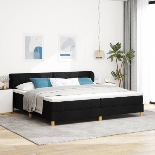 Box Spring Krevet s Madracem - Crn, 200x200 cm, Tkanina Cijena