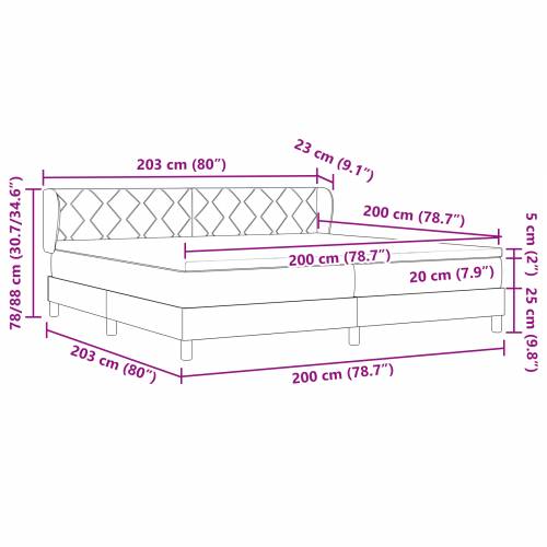 Box Spring Krevet s Madracem - Crn, 200x200 cm, Tkanina Cijena