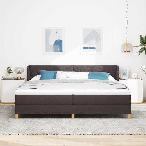 Box Spring Krevet s Madracem Tamnosmeđi 200x200 cm Tkanina Cijena