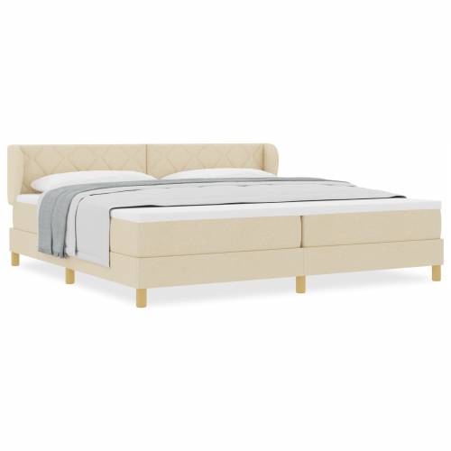 Box Spring Krevet s Madracem - Krem - 200x200 cm - Tkanina Cijena