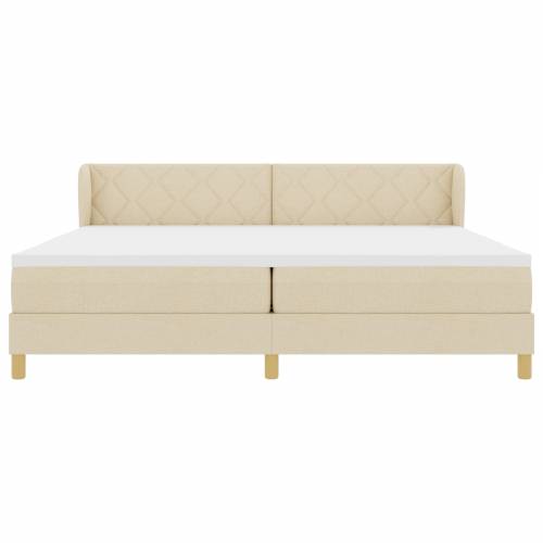 Box Spring Krevet s Madracem - Krem - 200x200 cm - Tkanina Cijena
