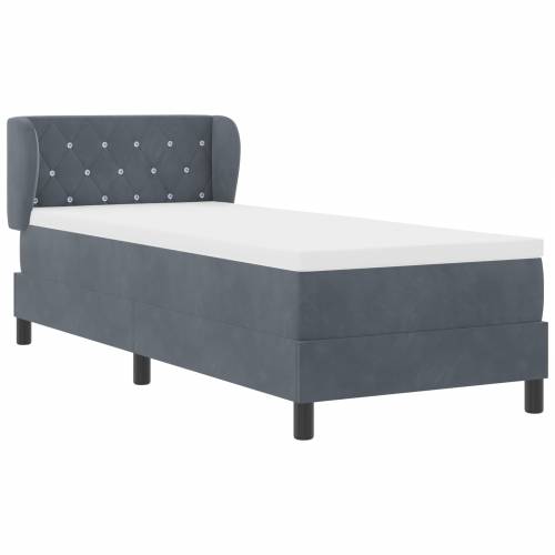 Box Spring Krevet s Madracem Tamno Siva 80x200 cm Baršun Cijena