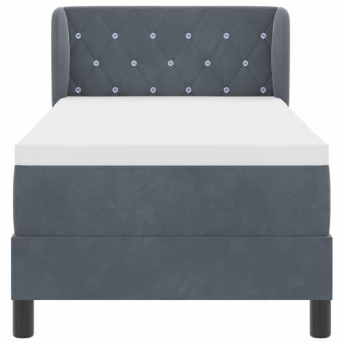 Box Spring Krevet s Madracem Tamno Siva 80x200 cm Baršun Cijena