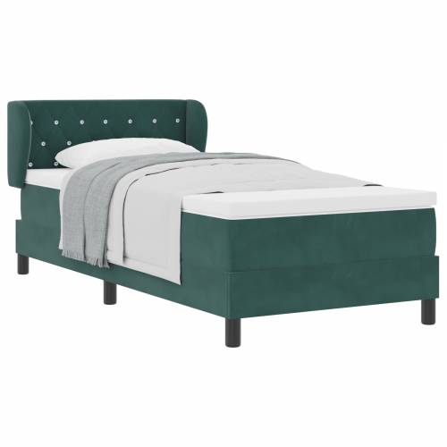 Box Spring Krevet s Madracem Tamno Zelena 90x190 cm Baršun Cijena