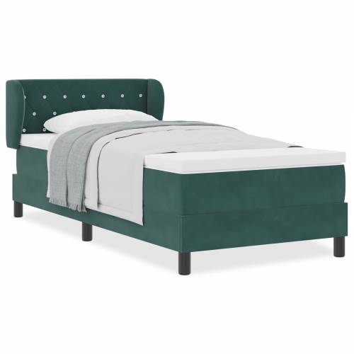 Box Spring Krevet s Madracem Tamno Zelena 90x190 cm Baršun Cijena