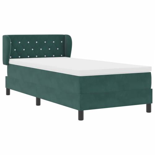 Box Spring Krevet s Madracem Tamno Zelena 90x190 cm Baršun Cijena