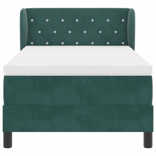 Box Spring Krevet s Madracem Tamno Zelena 90x190 cm Baršun Cijena