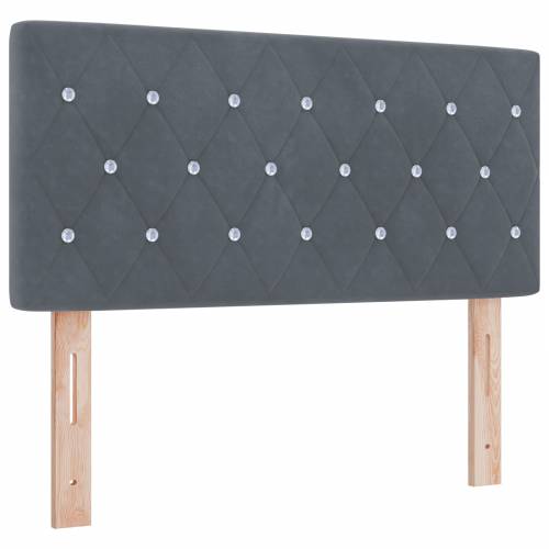 Box Spring Krevet s Madracem Tamnosivi 90x200 cm Baršun Cijena