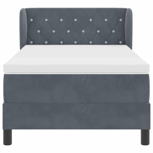 Box Spring Krevet s Madracem Tamnosivi 90x200 cm Baršun Cijena