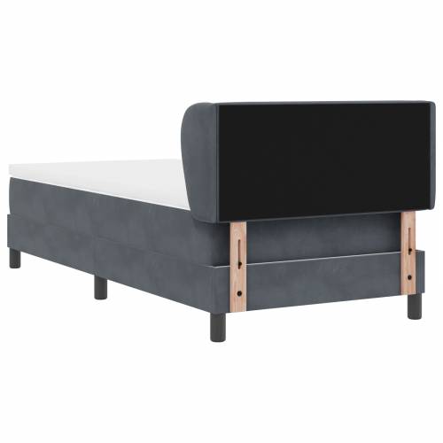 Box Spring Krevet s Madracem Tamnosivi 90x200 cm Baršun Cijena
