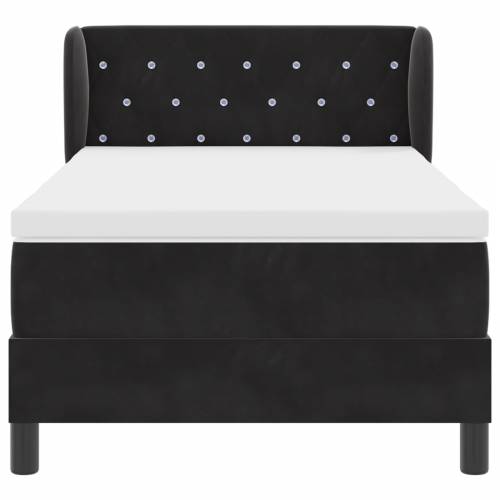 Box Spring Krevet s Madracem Crni 90x200 cm Baršun Cijena