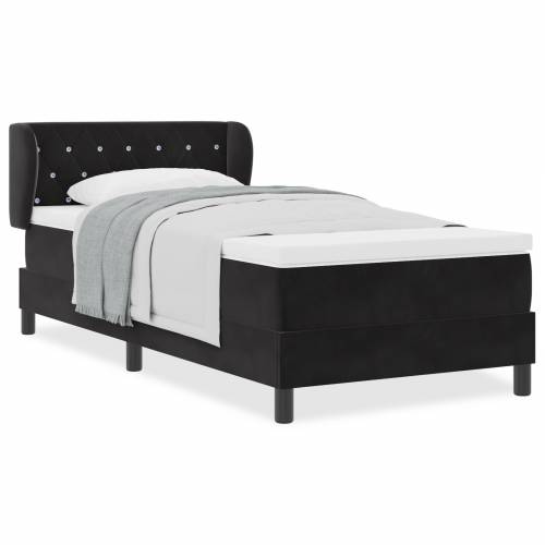 Box Spring Krevet s Madracem Crni 100x200 cm Baršun Cijena