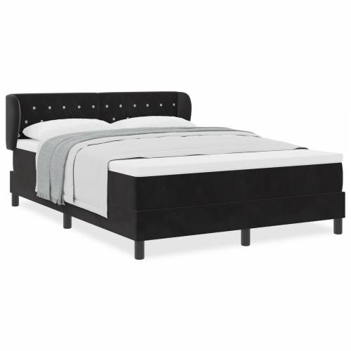 Box Spring Krevet s Madracem Crni 140x190 cm Baršun Cijena