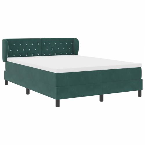 Box Spring Krevet s Madracem Tamno Zeleni 140x190 cm Baršun Cijena