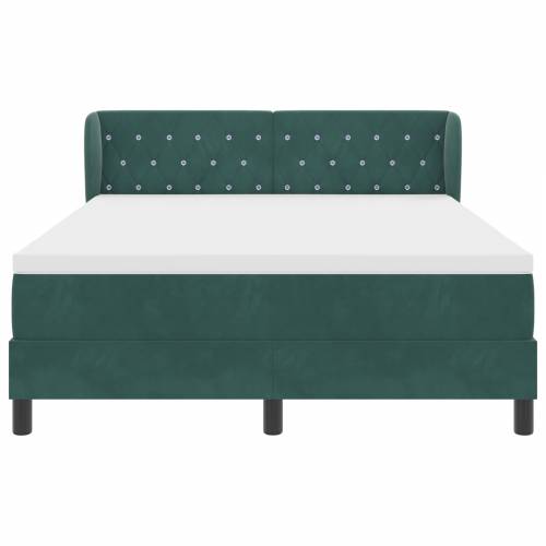 Box Spring Krevet s Madracem Tamno Zeleni 140x190 cm Baršun Cijena