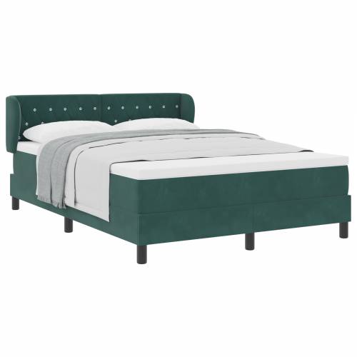 Box Spring Krevet s madracem tamnozeleno 140x200 cm baršun Cijena