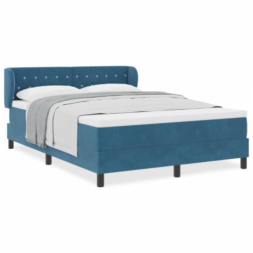 Box Spring krevet s dušekom tamnoplavi 160x200 cm baršun Cijena