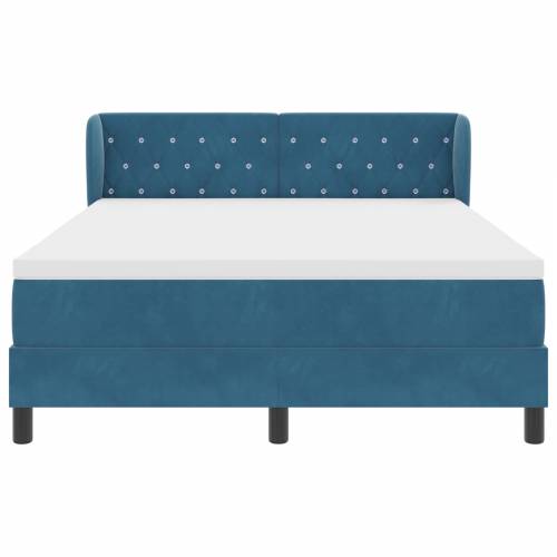 Box Spring krevet s dušekom tamnoplavi 160x200 cm baršun Cijena