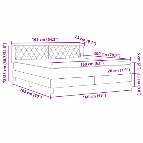 Box Spring krevet s dušekom tamnoplavi 160x200 cm baršun Cijena