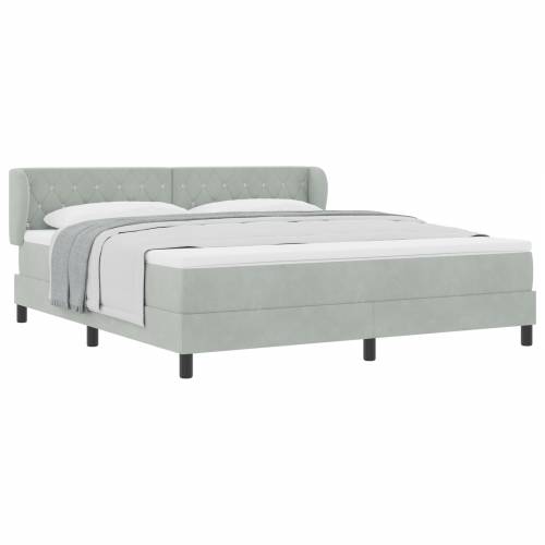 Box Spring Krevet s Madracem Svjetlosiva 180x200 cm Baršun Cijena