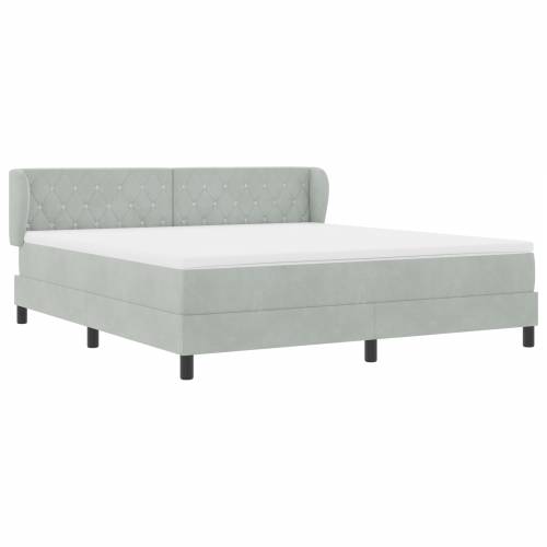 Box Spring Krevet s Madracem Svjetlosiva 180x200 cm Baršun Cijena