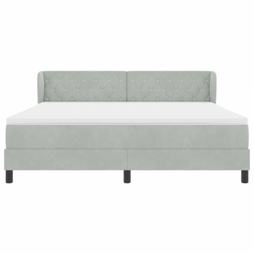 Box Spring Krevet s Madracem Svjetlosiva 180x200 cm Baršun Cijena