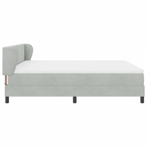 Box Spring Krevet s Madracem Svjetlosiva 180x200 cm Baršun Cijena