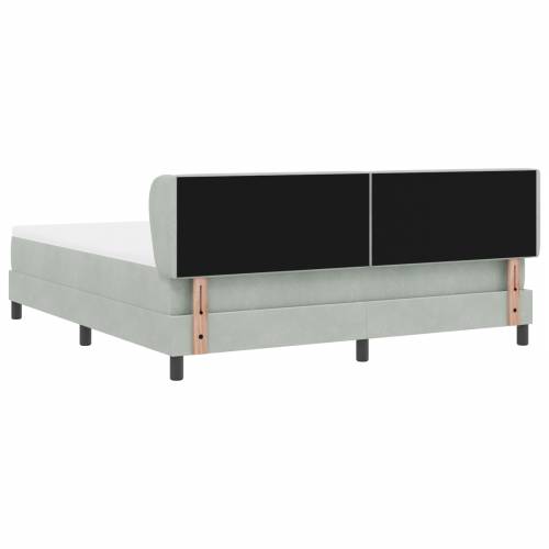 Box Spring Krevet s Madracem Svjetlosiva 180x200 cm Baršun Cijena