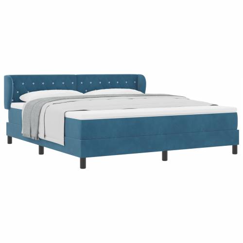 Box Spring Krevet s Madracem Tamno Plavi 180x200 cm Baršun Cijena