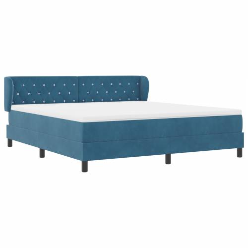 Box Spring Krevet s Madracem Tamno Plavi 180x200 cm Baršun Cijena