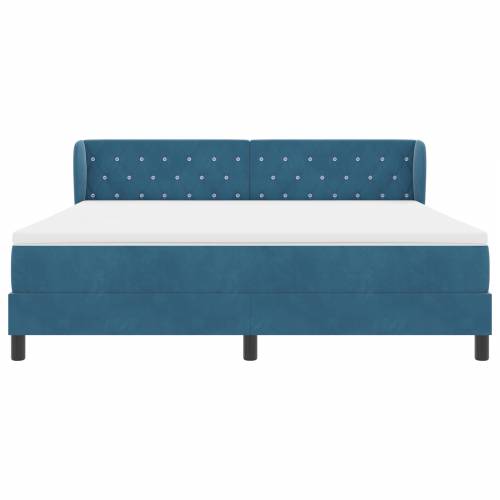 Box Spring Krevet s Madracem Tamno Plavi 180x200 cm Baršun Cijena
