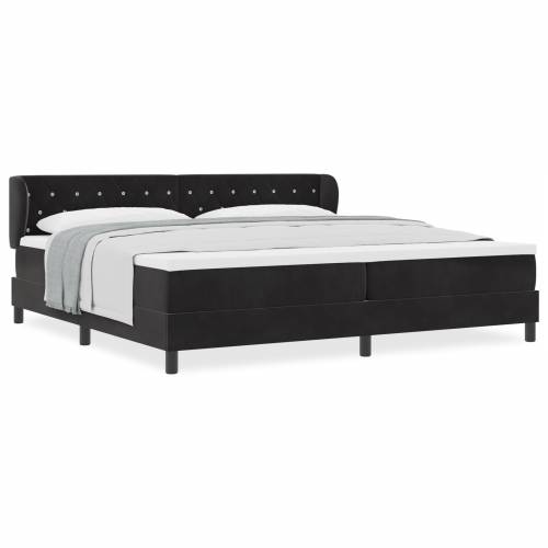 Box Spring Krevet s Madracem Crna 200x200 cm Baršun Cijena