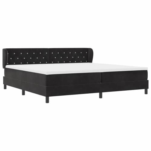 Box Spring Krevet s Madracem Crna 200x200 cm Baršun Cijena
