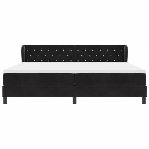 Box Spring Krevet s Madracem Crna 200x200 cm Baršun Cijena