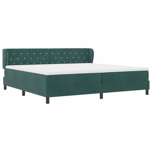 Box Spring Krevet s Madracem Tamno Zeleni 200x200 cm Baršun Cijena