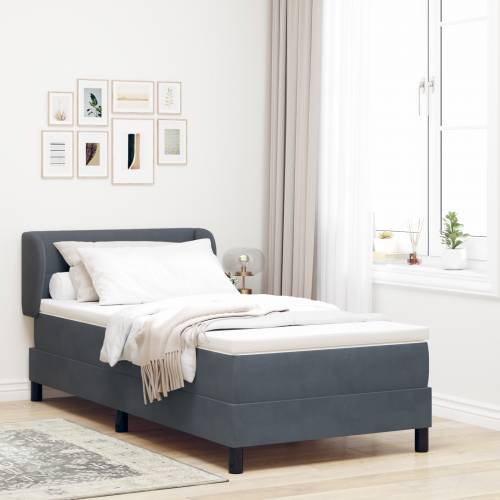 Box Spring krevet s madracem tamno sivi 80x200 cm baršun Cijena