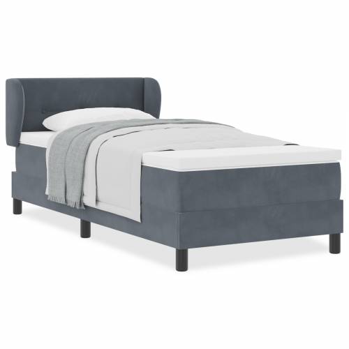 Box Spring krevet s madracem tamno sivi 80x200 cm baršun Cijena